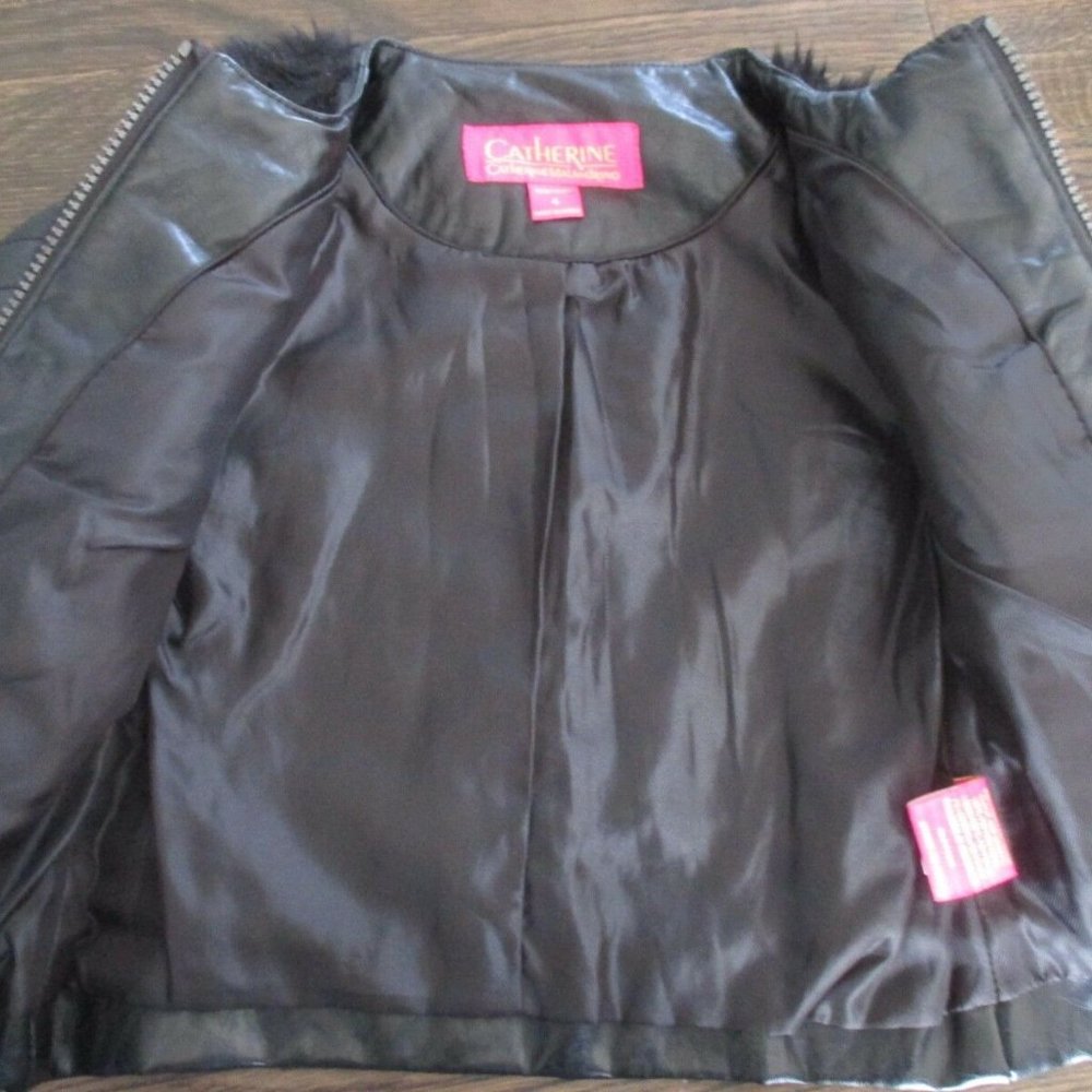 CATHERINE MALANDRINO Faux Leather Fur Kids Jacket - Picture 5 of 9